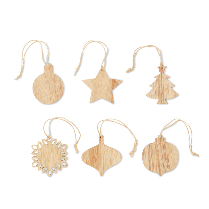 CHRISET - Houten kerstversiering set