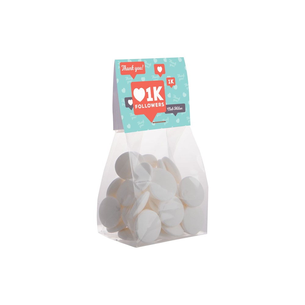 Blokzakje met kopkaartje en 100 gram snoep