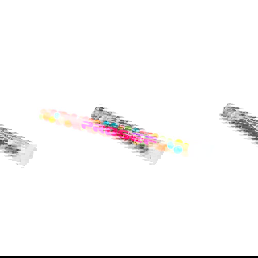 Reageerbuisje met gekleurde crispy parels