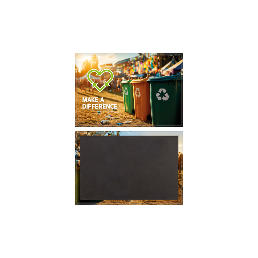 Metalen button, rechthoekig 78x53 mm, achterkant met magneet