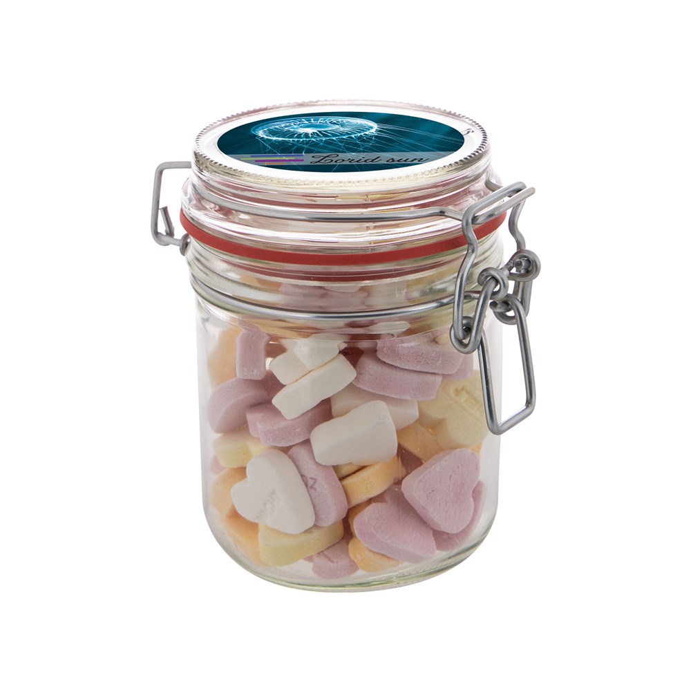 Weckpotje 0,4 liter, gevuld met snoep